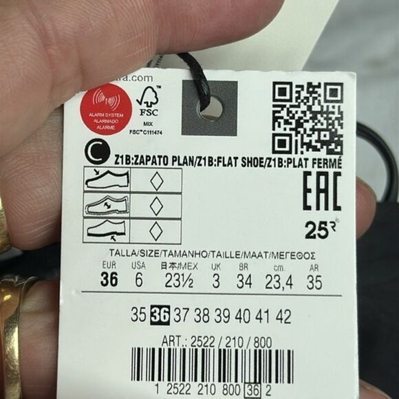 (Z) Zara, flat pointed toe shoes, ankle straps, sizes US/EU 37/6.5, 36/6 - Picture 14 of 14